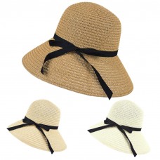 Mujer Wide Brim Summer Beach Sun Hat Trilby Straw Floppy Elegant Boho Panama Cap  eb-02745401